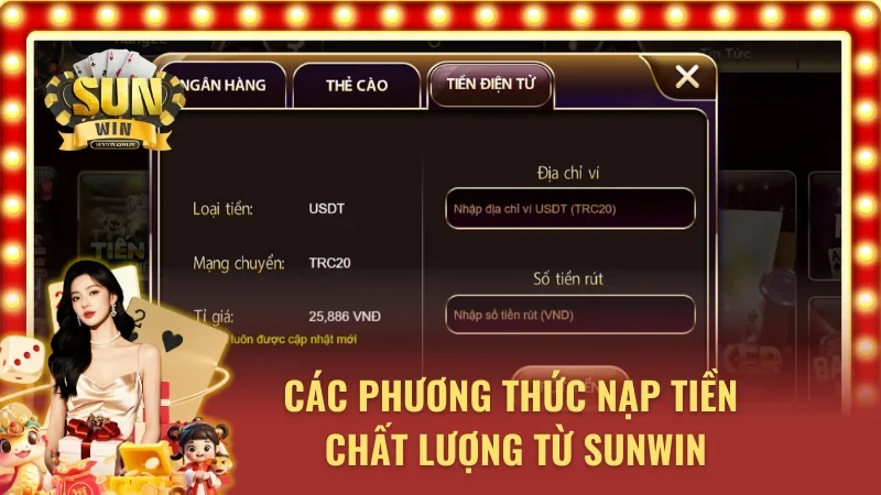 Đa dạng phương thức nạp hỗ trợ được nhiều cược thủ