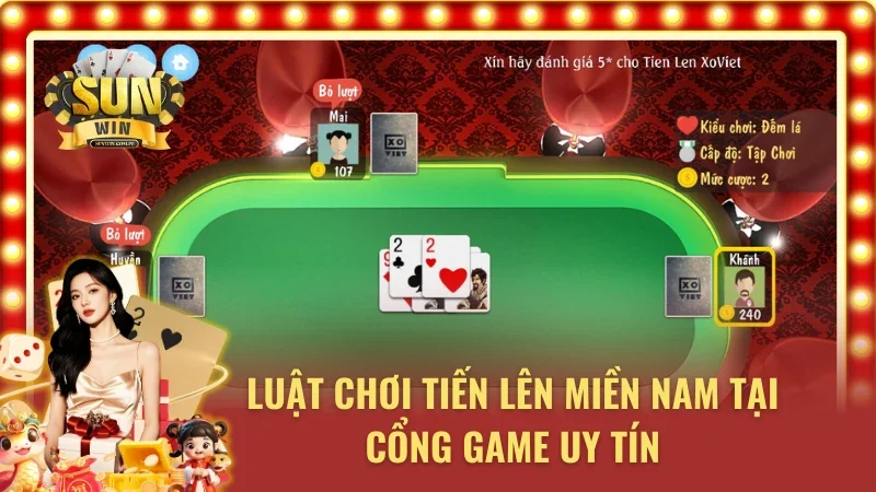 Luật chơi tiến lên miền Nam tại cổng game uy tín