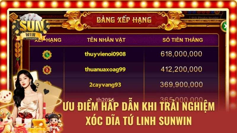 Ưu điểm hấp dẫn khi trải nghiệm xóc dĩa tại Sunwin